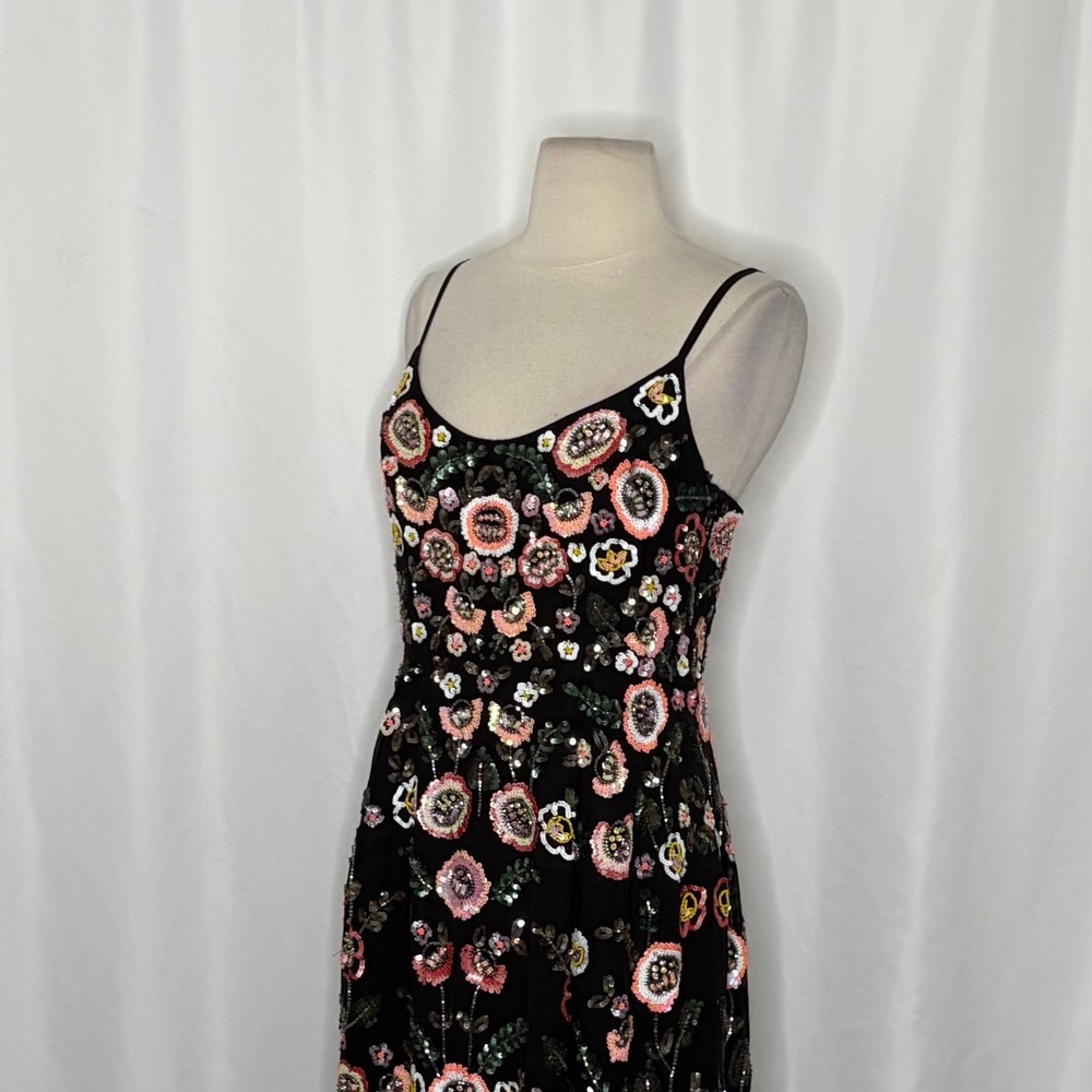 NEEDLE & THREAD Black Sequin Embellished Dress Beaded Party Special Occasion 8 - Picture 7 of 14
